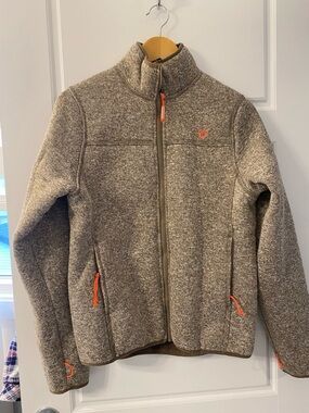 Huntshield Womens Small Heathered Brown Fleece Jacket